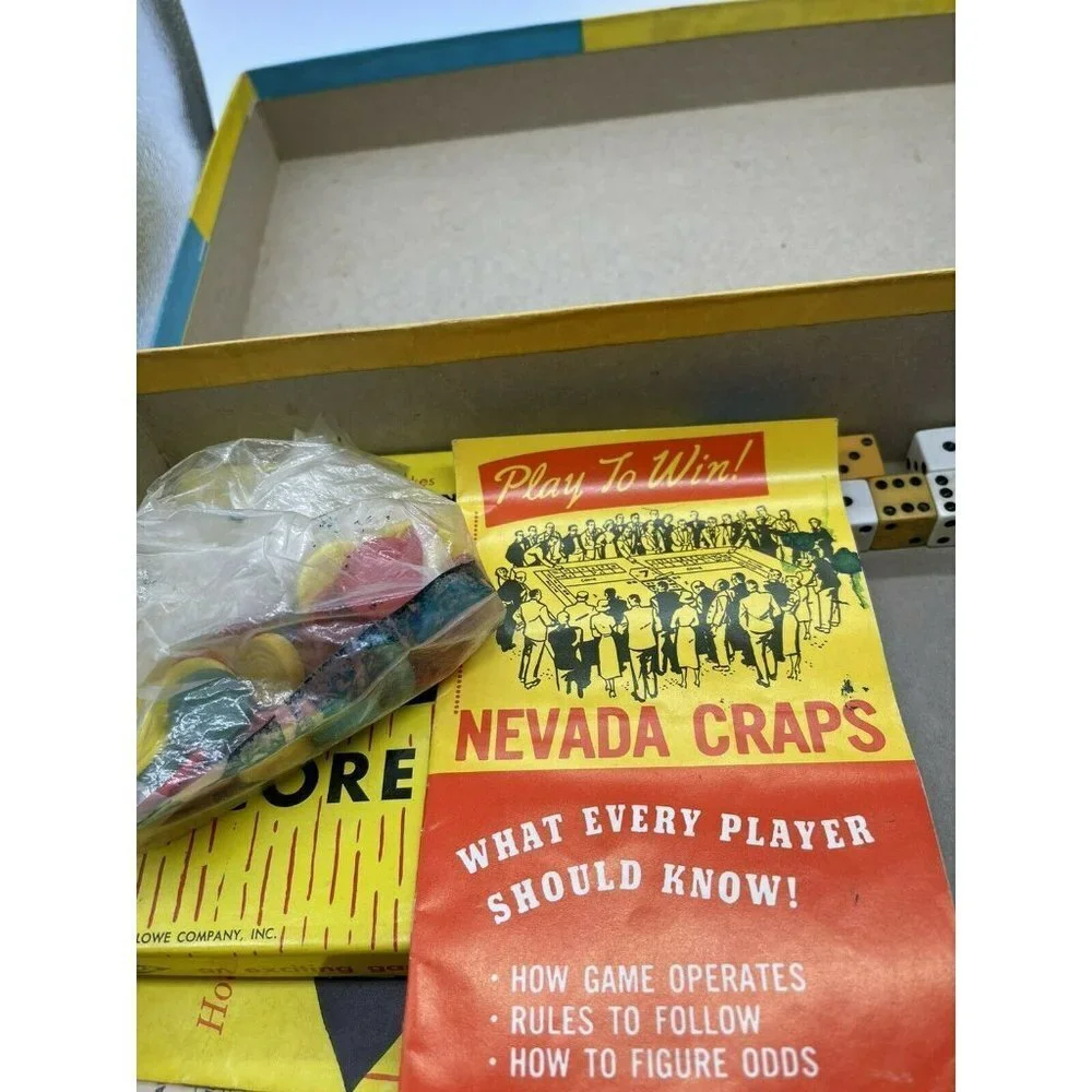 Vintage 1956 Lowe Yahtzee Board Game Dice Family Vintage Condition as is